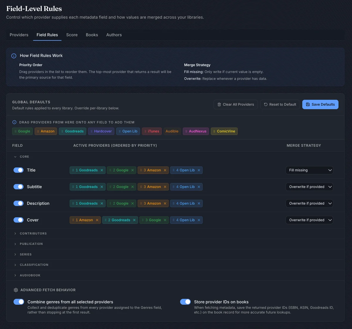 Field-Level Rules settings